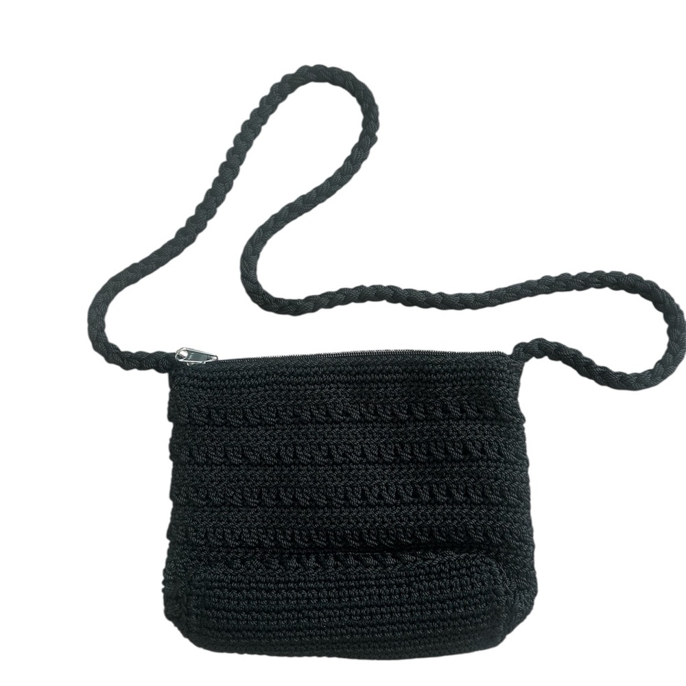 Merona Elegant Black Crochet Shoulder Bag
